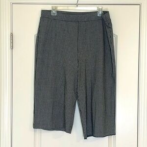 Serengeti Black & White Houndstooth Check Flowy Flare Leg Gaucho Pants Size XL